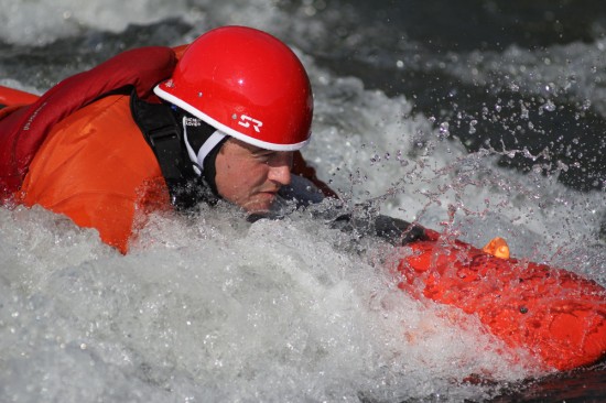 Photo: Spencer Cooke, Effort Inc - Adam Bellyak Surfs on the French Broad River