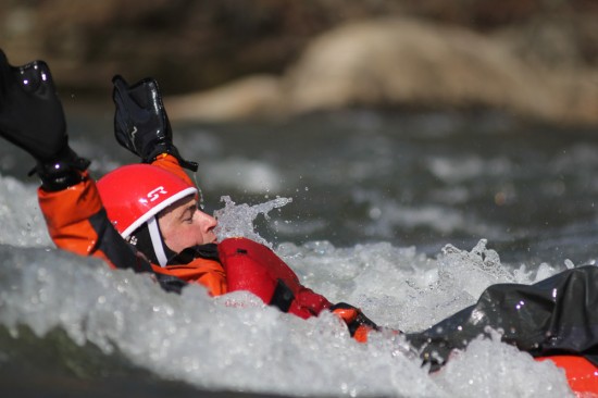 Photo: Spencer Cooke, Effort Inc - Adam Bellyak Surfs on the French Broad River