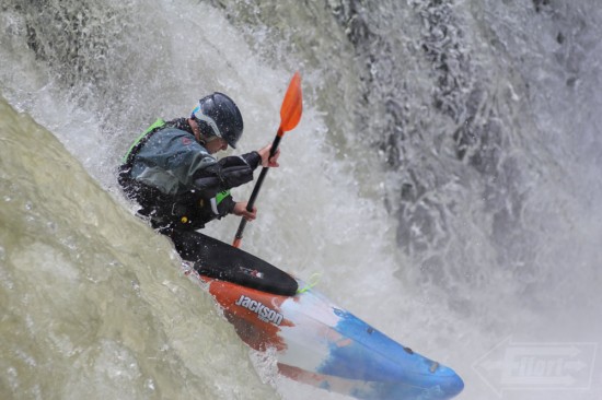 Eric spots a landing at the bottom of Wonder Falls.