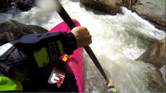 Paddling with the Immersion Research Kling-On at the Green River Narrows, Frankenstein rapid