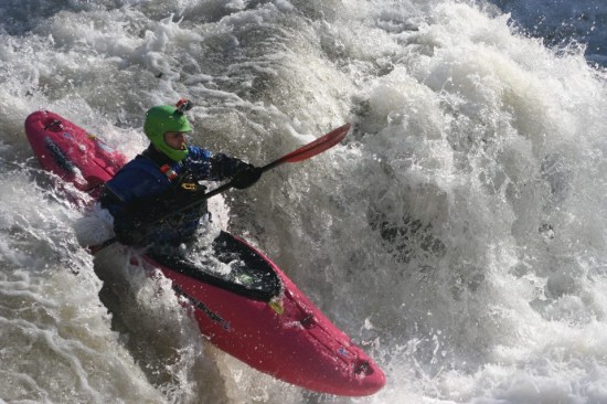 Kyle on a chilly day at Bear Creek Falls on the Cheoah River